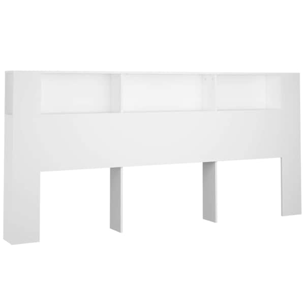 vidaXL voodipeatsi kapp, valge, 220 x 18,5 x 104,5 cm