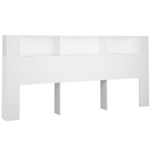 Čelo postele s úložným prostorem bílé 220 x 18,5 x 104,5 cm - obrázek 2