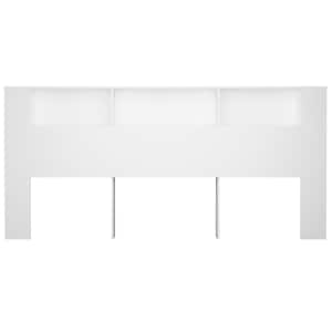 Čelo postele s úložným prostorem bílé 220 x 18,5 x 104,5 cm - obrázek 4