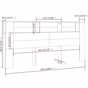 Čelo postele s úložným prostorem bílé 220 x 18,5 x 104,5 cm - obrázek 6