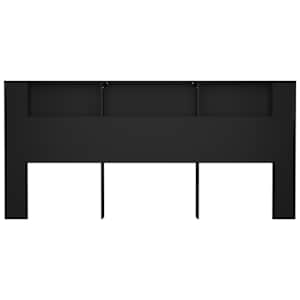 Čelo postele s úložným prostorem černé 220 x 18,5 x 104,5 cm - obrázek 4
