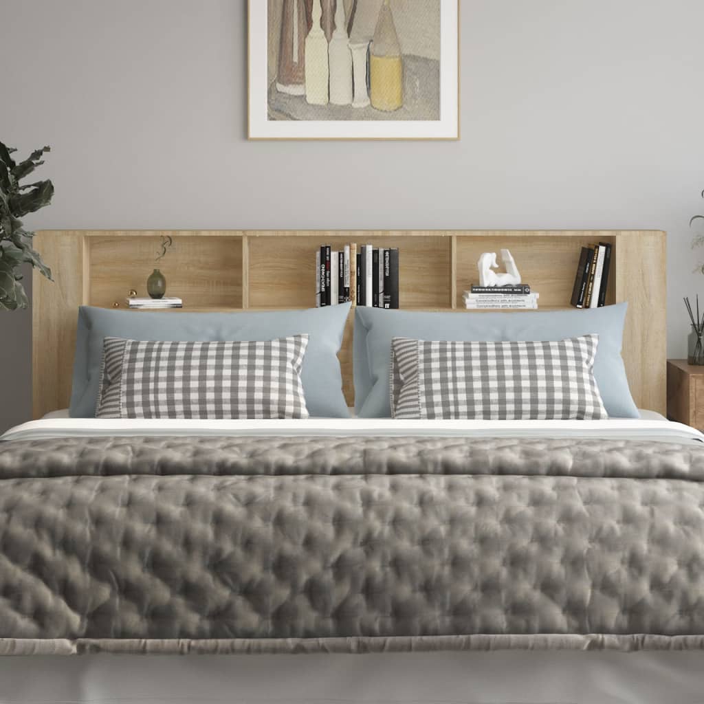vidaXL Sängynpääty säilytystilalla Sonoma-tammi 220x18,5x104,5 cm