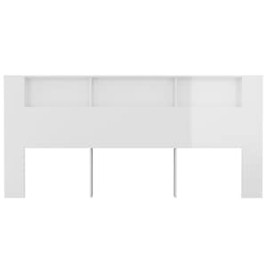 Čelo postele s úložným prostorem lesklé bílé 220x18,5x104,5 cm - obrázek 4