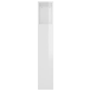 Čelo postele s úložným prostorem lesklé bílé 220x18,5x104,5 cm - obrázek 5