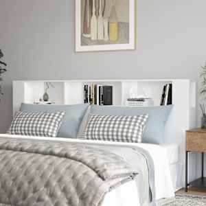 Vzglavna omarica visok sijaj bela 220x18,5x104,5 cm