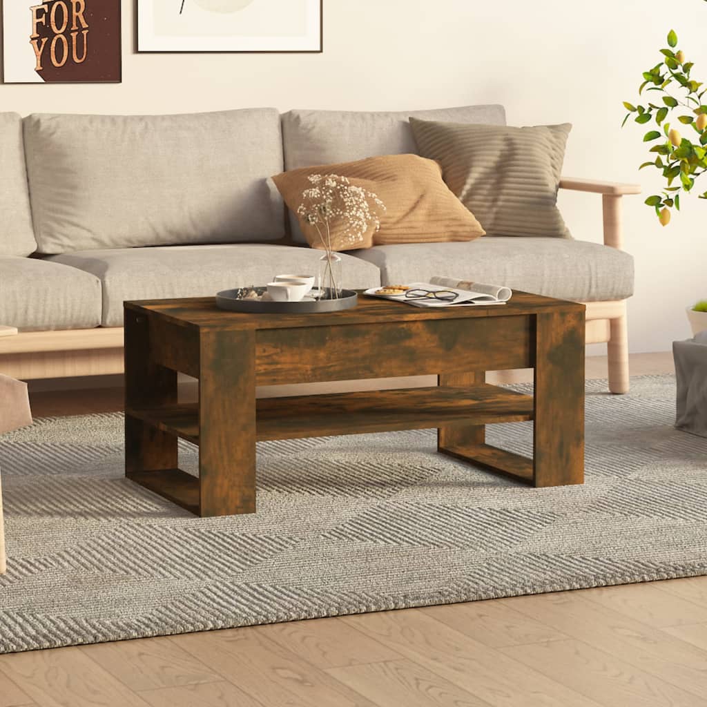 vidaXL Couchtisch Räuchereiche 102x55x45 cm Holzwerkstoff