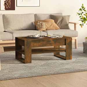 Klubska mizica dimljeni hrast 102x55x45 cm konstruiran les