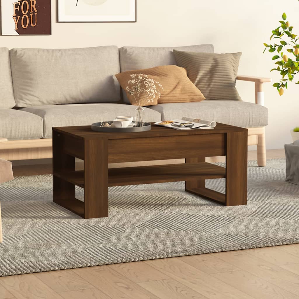 vidaXL Couchtisch Braun Eichen-Optik 102x55x45 cm Holzwerkstoff