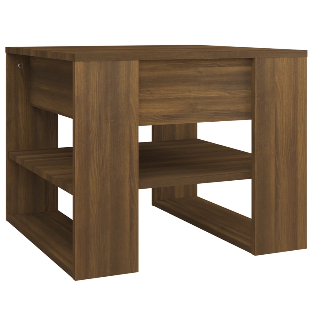 Image of vidaXL Coffee Table Brown Oak 55.5x55x45 cm Engineered Wood