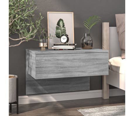 vidaXL Tables de chevet murales 2 pcs Sonoma gris