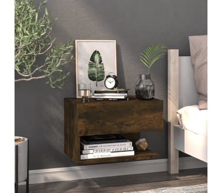 vidaXL N&aacute;stenn&eacute; nočn&eacute; stol&iacute;ky 2 ks dymov&yacute; dub