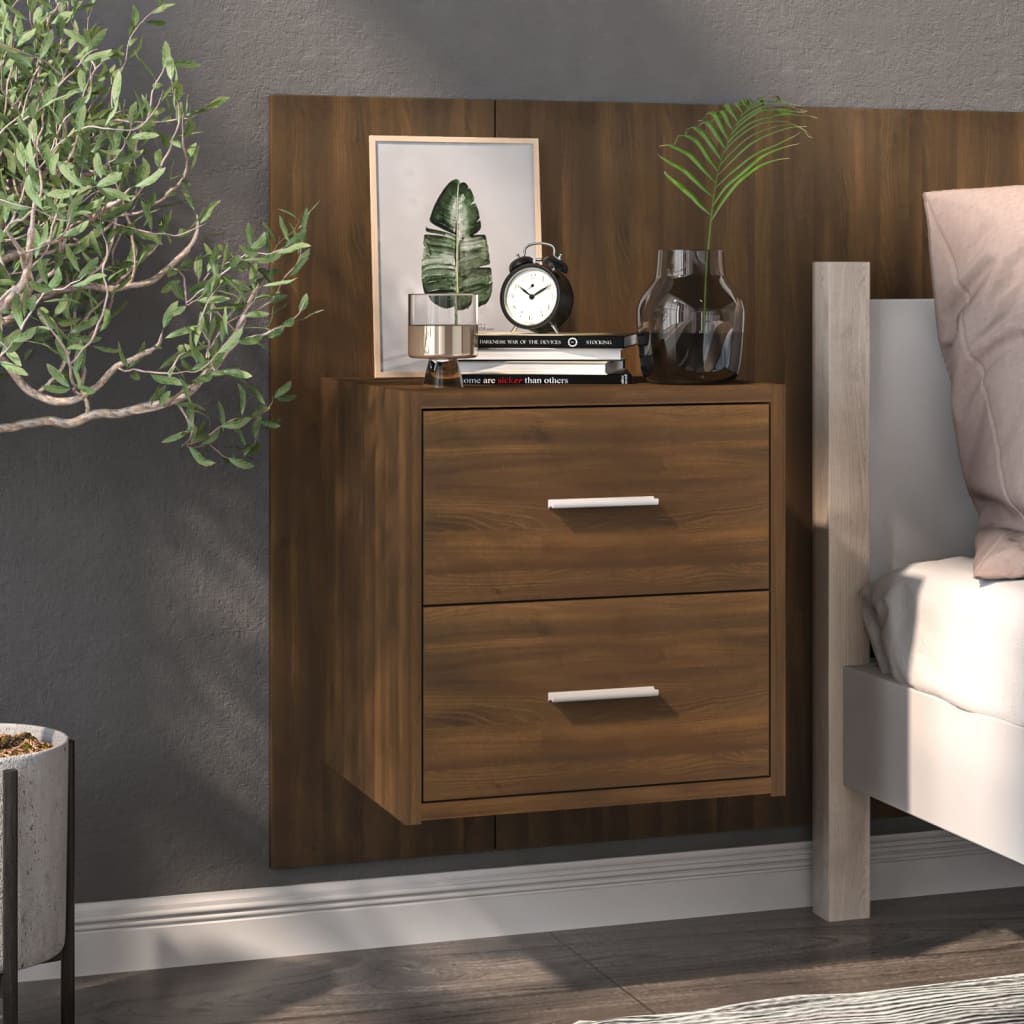 

vidaXL Wandnachtkastjes 2 st bewerkt hout bruineikenkleurig