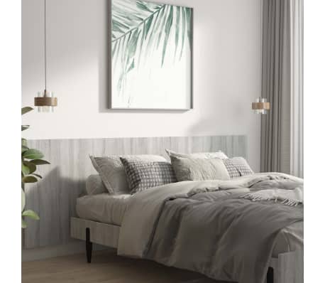 vidaXL Wall Headboard Grey Sonoma 240x1.5x80 cm Engineered Wood