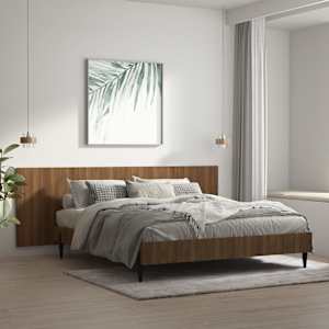 Nástěnné čelo postele hnědý dub 240x1,5x80 cm kompozitní dřevo - obrázek 1
