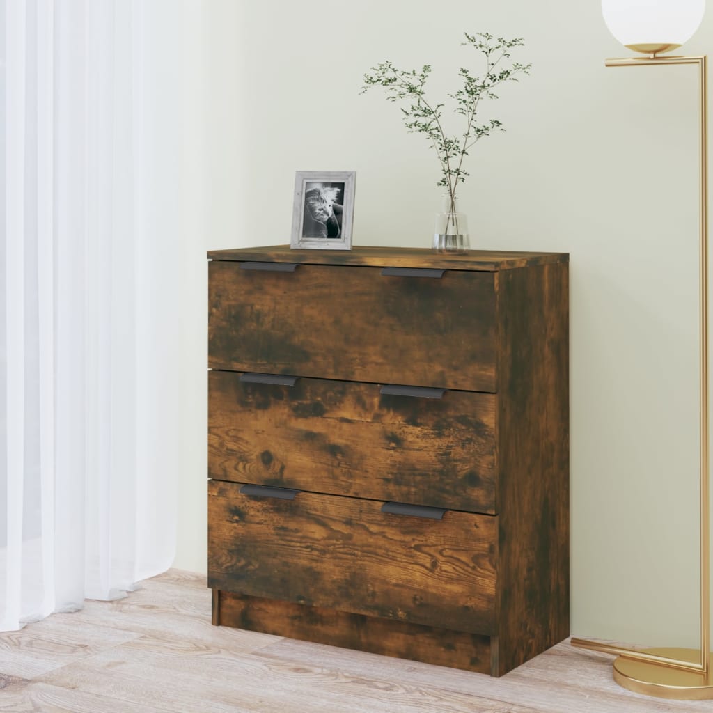 

vidaXL Dressoir 60x30x70 cm bewerkt hout gerookt eikenkleurig