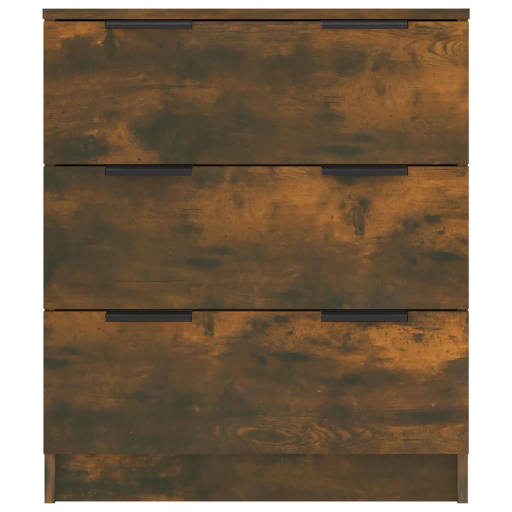 füstös tölgyszínű szerelt fa tálalószekrény 60 x 30 x 70 cm