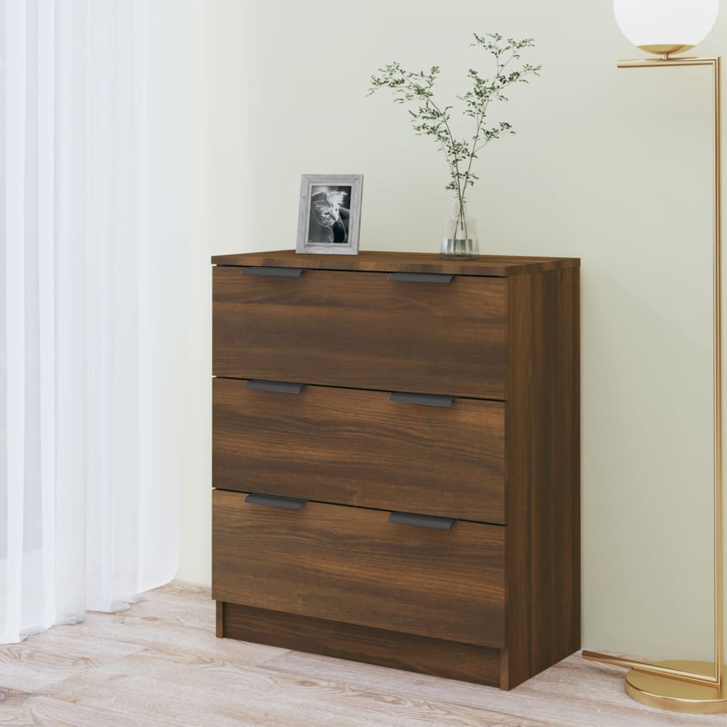 

vidaXL Dressoir 60x30x70 cm bewerkt hout bruineikenkleurig
