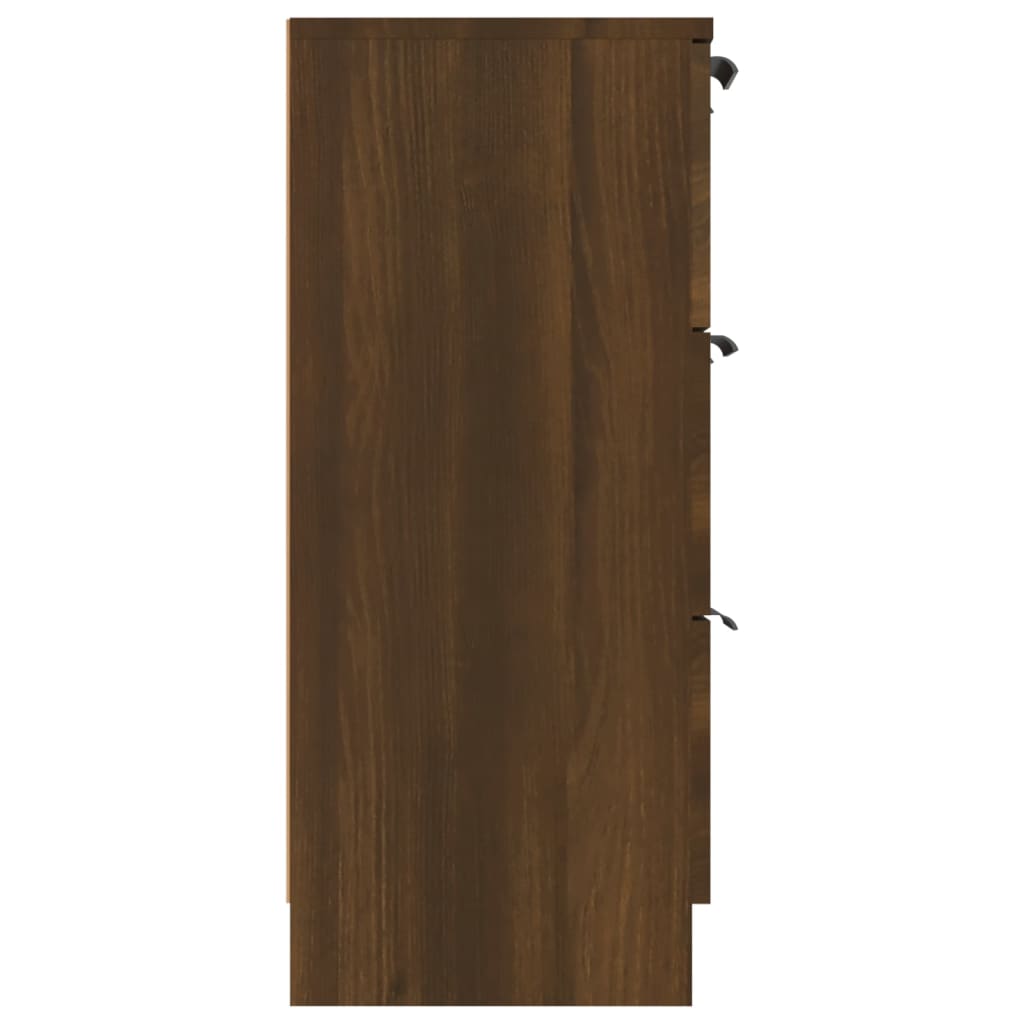 barna tölgyszínű szerelt fa tálalószekrény 60 x 30 x 70 cm