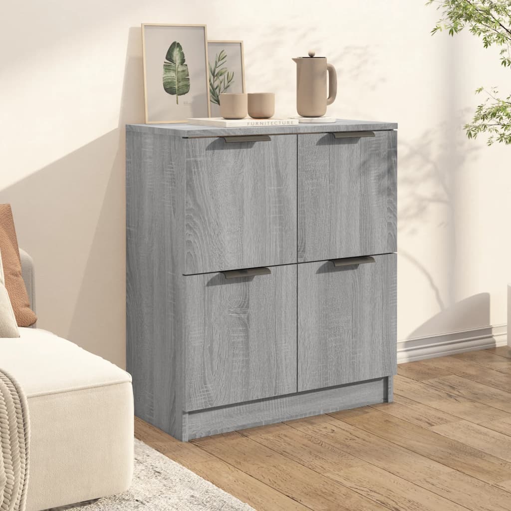 

vidaXL Dressoir 60x30x70 cm bewerkt hout grijs sonoma eikenkleurig