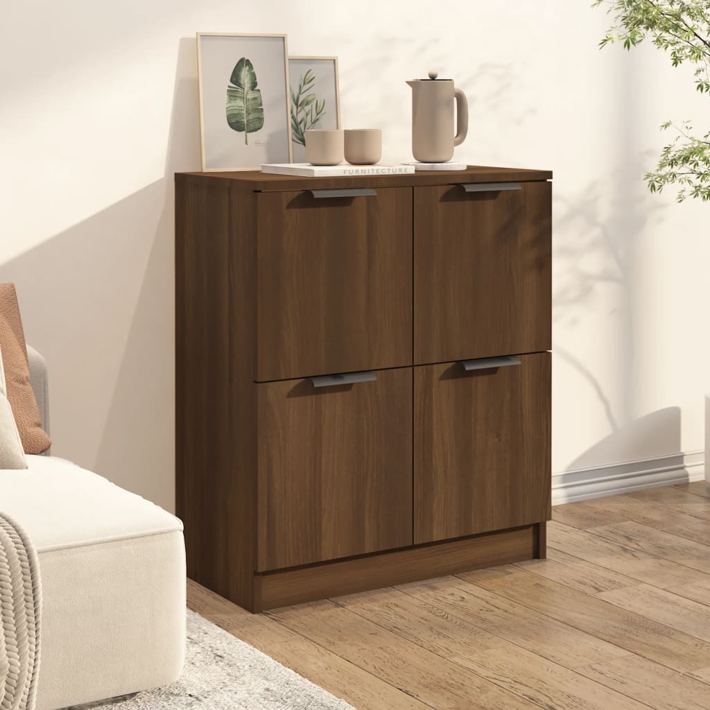 

vidaXL Dressoir 60x30x70 cm bewerkt hout bruineikenkleurig