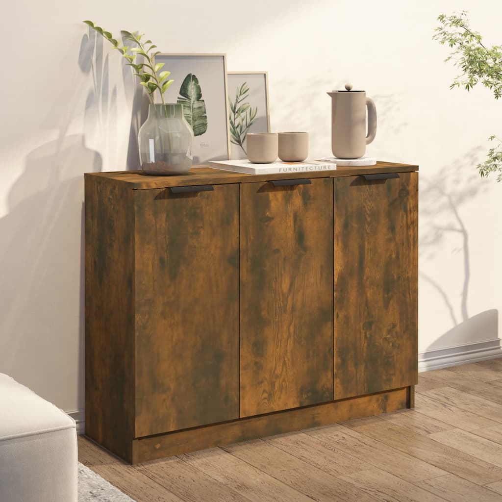 

vidaXL Dressoir 90,5x30x70 cm bewerkt hout gerookt eikenkleurig