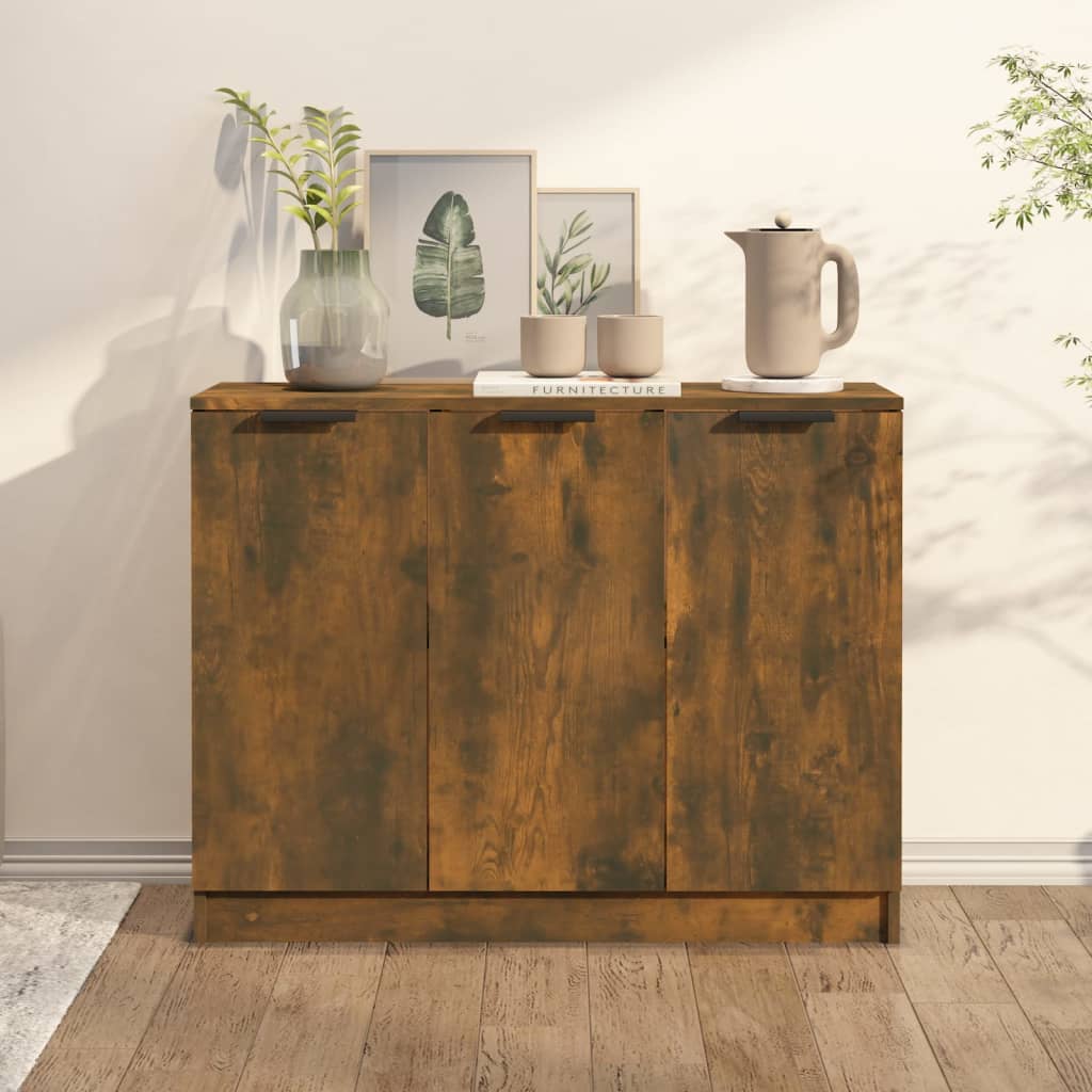 vidaXL Sideboard Räuchereiche 90,5x30x70 cm Holzwerkstoff