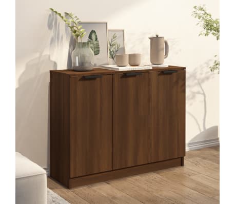 vidaXL Komoda hned&yacute; dub 90,5x30x70 cm spracovan&eacute; drevo