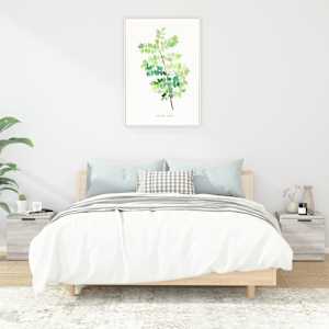 Nočna omarica 2 kosa siva sonoma 40x39x40 cm