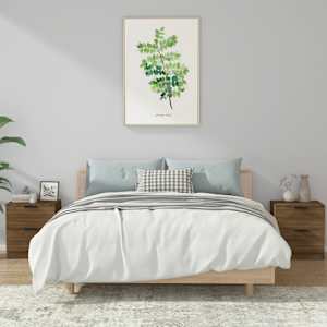 Nočna omarica 2 kosa rjavi hrast konstruiran les