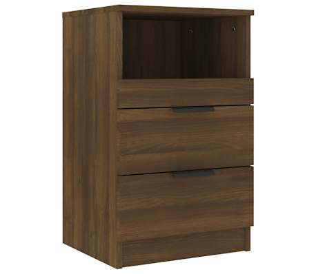 vidaXL Nachtkastjes 2 st bewerkt hout bruin eikenkleur