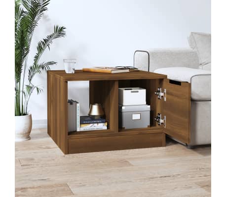 vidaXL S&oacute;fabor&eth; Br&uacute;nn Eikarlitur 50x50x36 cm Samsettur Vi&eth;ur