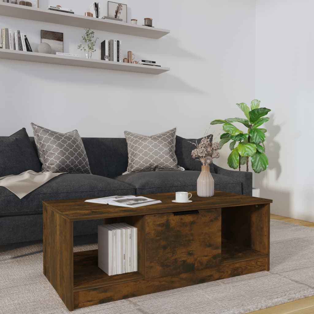 vidaXL sofabord 102x50x36 cm konstrueret træ røget egetræsfarve