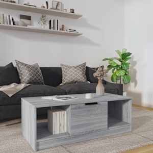Konferenční stolek šedý sonoma 102x50x36 cm kompozitní dřevo - obrázek 1