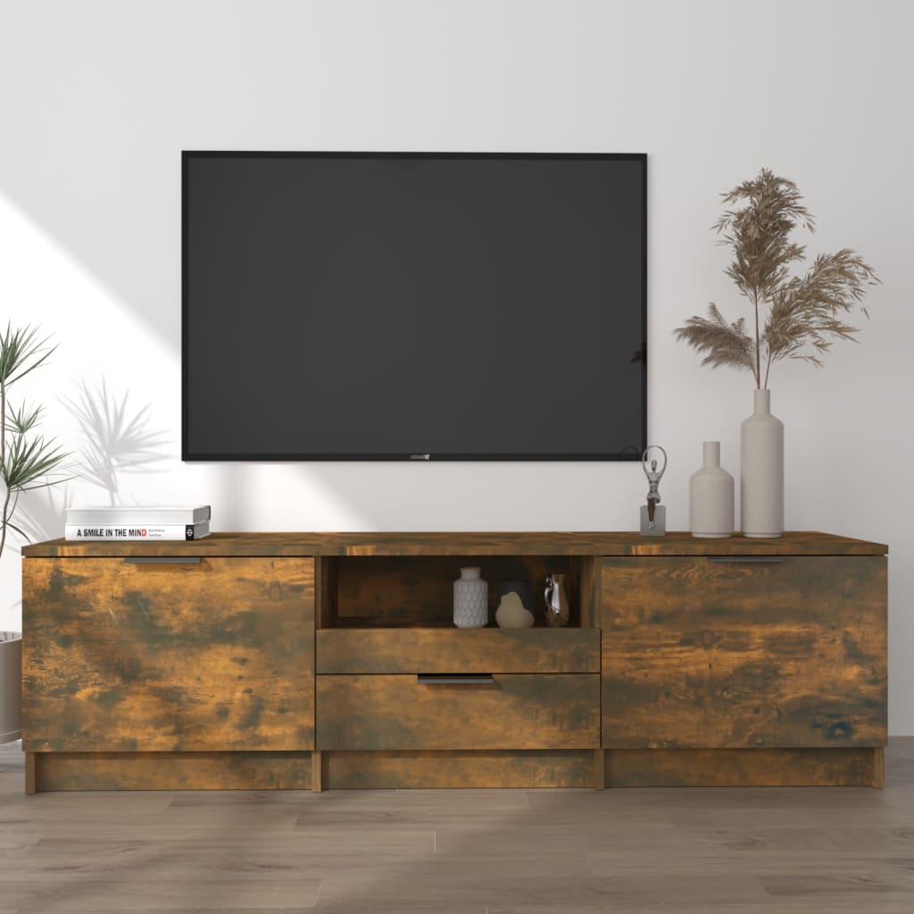vidaXL tv-bord 140x35x40 cm konstrueret træ røget egetræsfarve