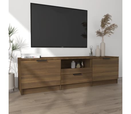 vidaXL TV-benk brun eik 140x35x40 cm konstruert tre