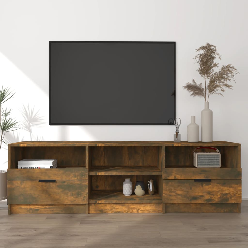vidaXL Comodă TV, stejar fumuriu, 150x33,5x45 cm, lemn prelucrat