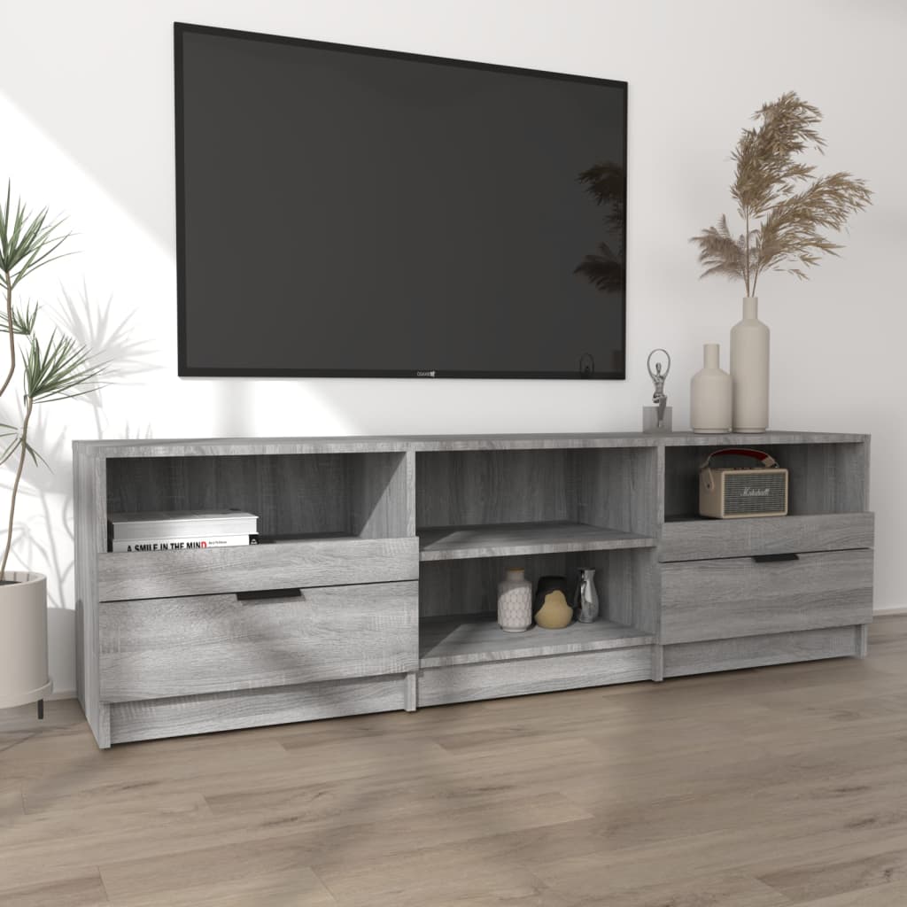 szürke sonoma színű szerelt fa TV-szekrény 150 x 33,5 x 45 cm