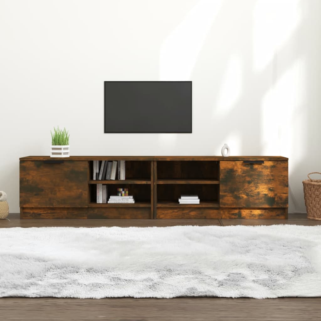 vidaXL TV-Schränke 2 Stk. Räuchereiche 80x35x36,5 cm Holzwerkstoff