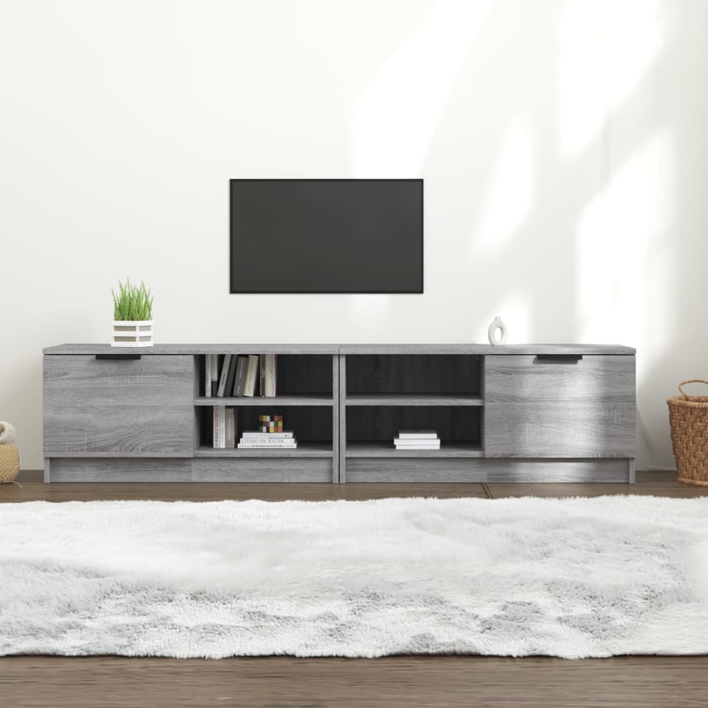 TV-tasot 2 kpl harmaa Sonoma 80x35x365 cm lastulevy