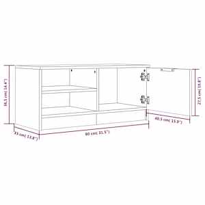 TV skříňka hnědý dub 80 x 35 x 36,5 cm kompozitní dřevo - obrázek 9