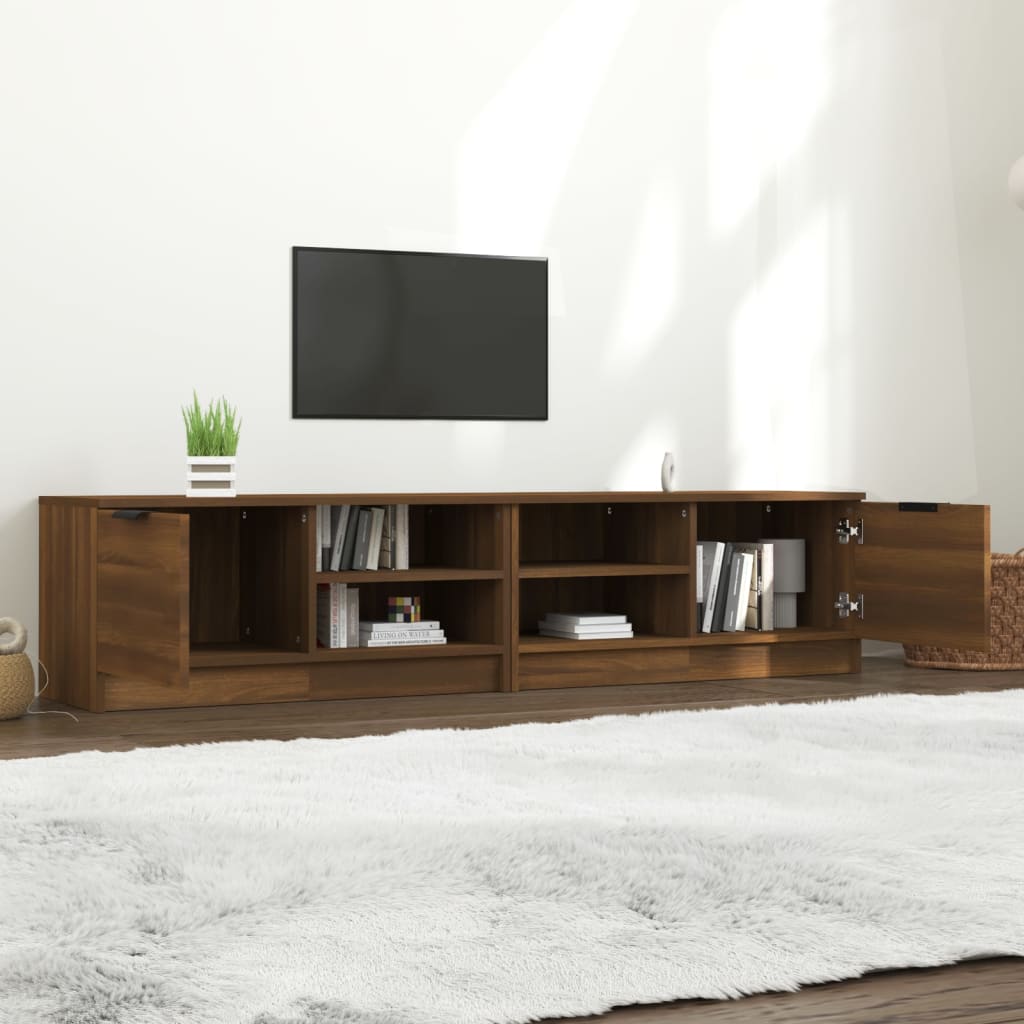 vidaXL Tv-meubelen 2 st 80x35x36,5 cm bewerkt hout bruin eikenkleur afbeelding