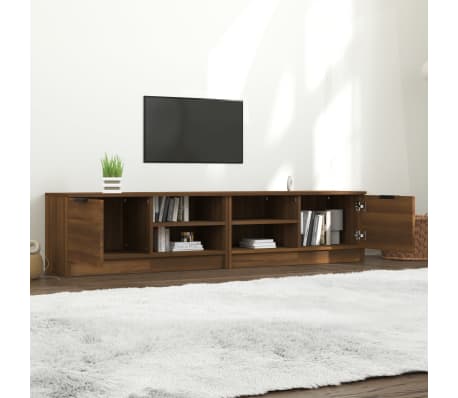 vidaXL TV stolíky 2 ks hnedý dub 80x35x36,5 cm spracované drevo