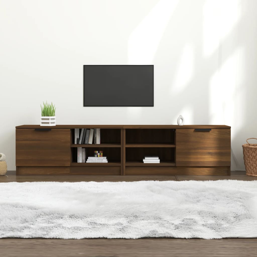 vidaXL Comodă TV ,2 buc.,stejar maro,80x35x36,5 cm, lemn prelucrat
