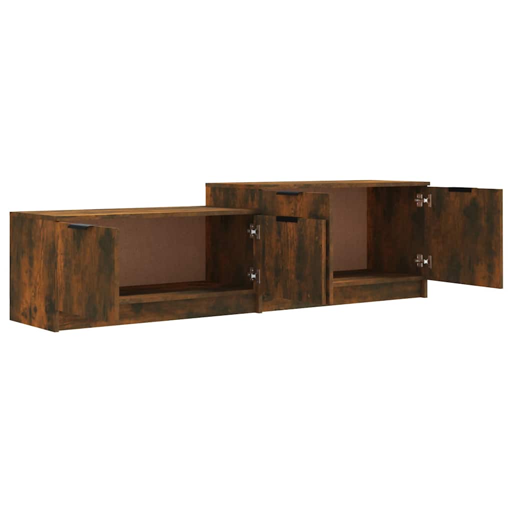Meuble TV Chêne Fumé 158,5x36x45 cm Bois d'Ingénierie Armoire Basse