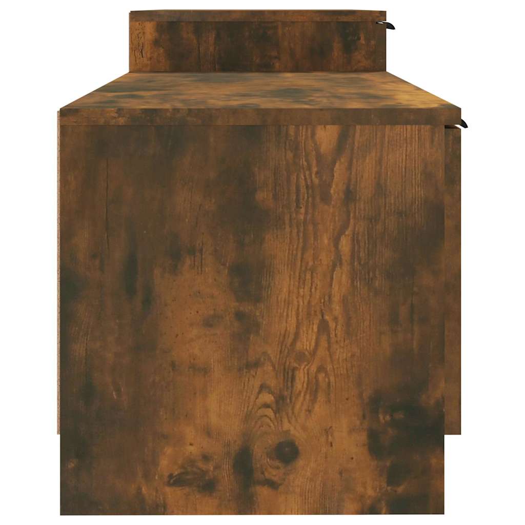 Meuble TV Chêne Fumé 158,5x36x45 cm Bois d'Ingénierie Armoire Basse