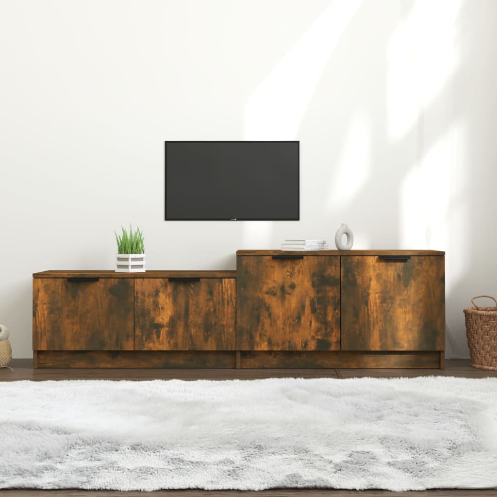 vidaXL tv-bord 158,5x36x45 cm konstrueret træ røget egetræsfarve
