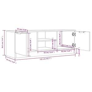 TV skříňka hnědý dub 102 x 35 x 36,5 cm kompozitní dřevo - obrázek 8