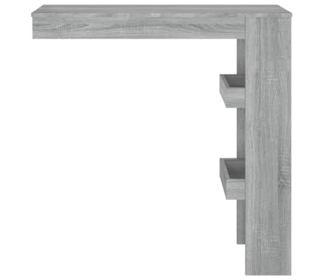 vidaXL Bartafel wandgemonteerd 102x45x103,5 cm bewerkt hout grijs