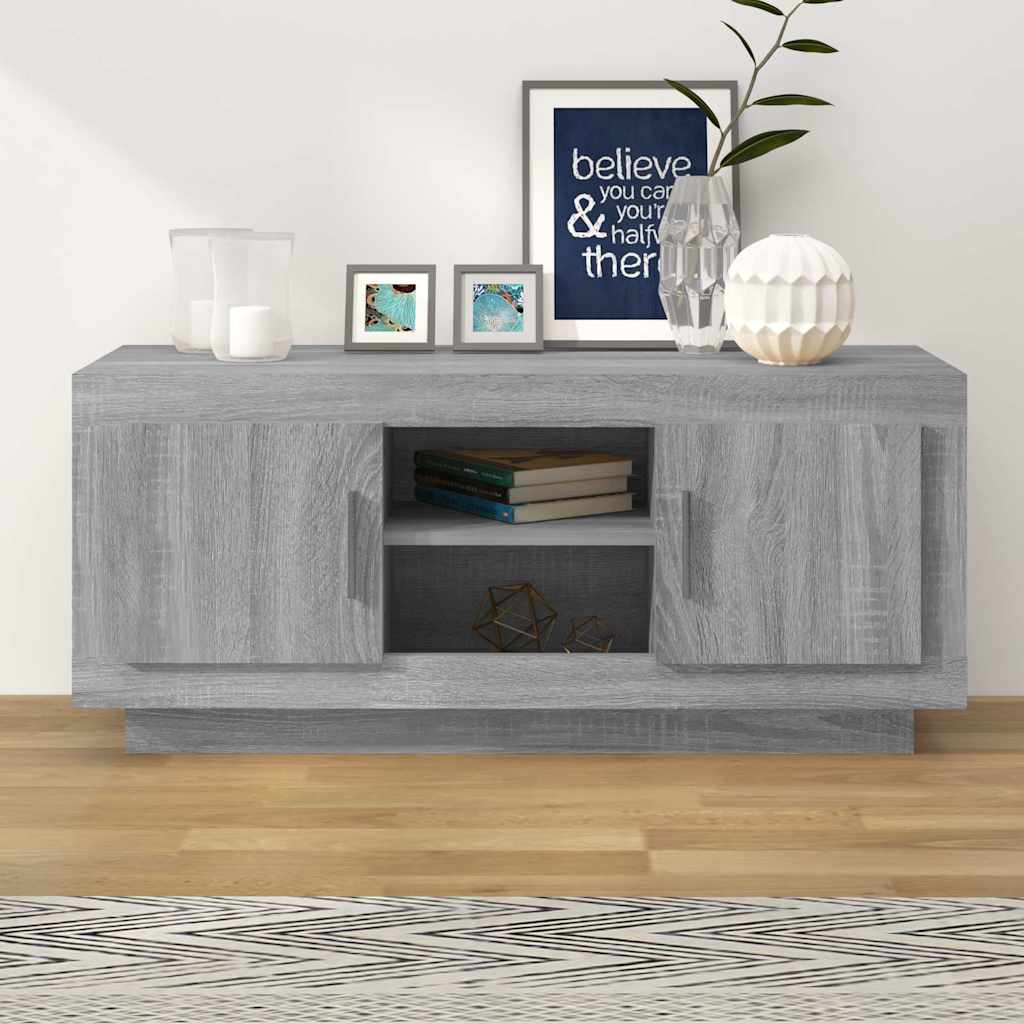 vidaXL Szafka pod telewizor, szary d�b sonoma, 102x35x45 cm