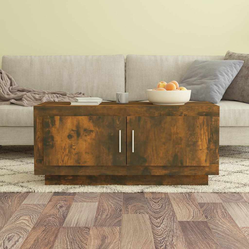 vidaXL Stolik kawowy, przydymiony d�b, 102x50x45 cm